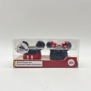 Disney Store Mickey Mouse Ceramic Salt &‎ Pepper Shakers Minnie Mouse New